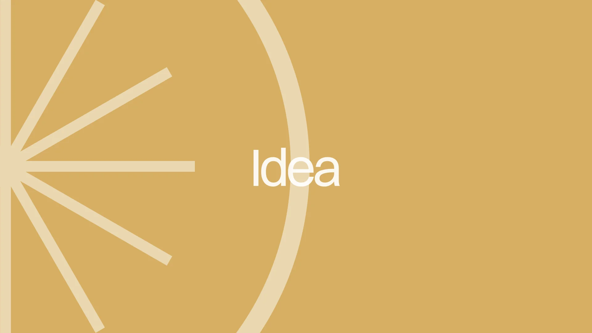 Slajd strategiczny „Idea" z fragmentem sygnetu na caramel gold
